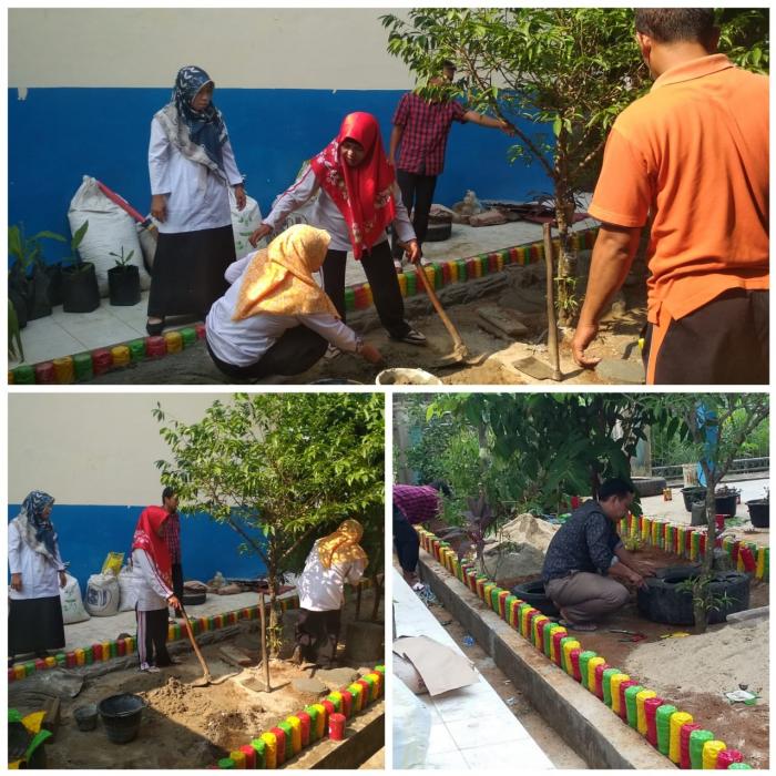 MAN 2 BUNGO KEMBALI MEMBUAT TAMAN UNTUK PENGHIJAUAN