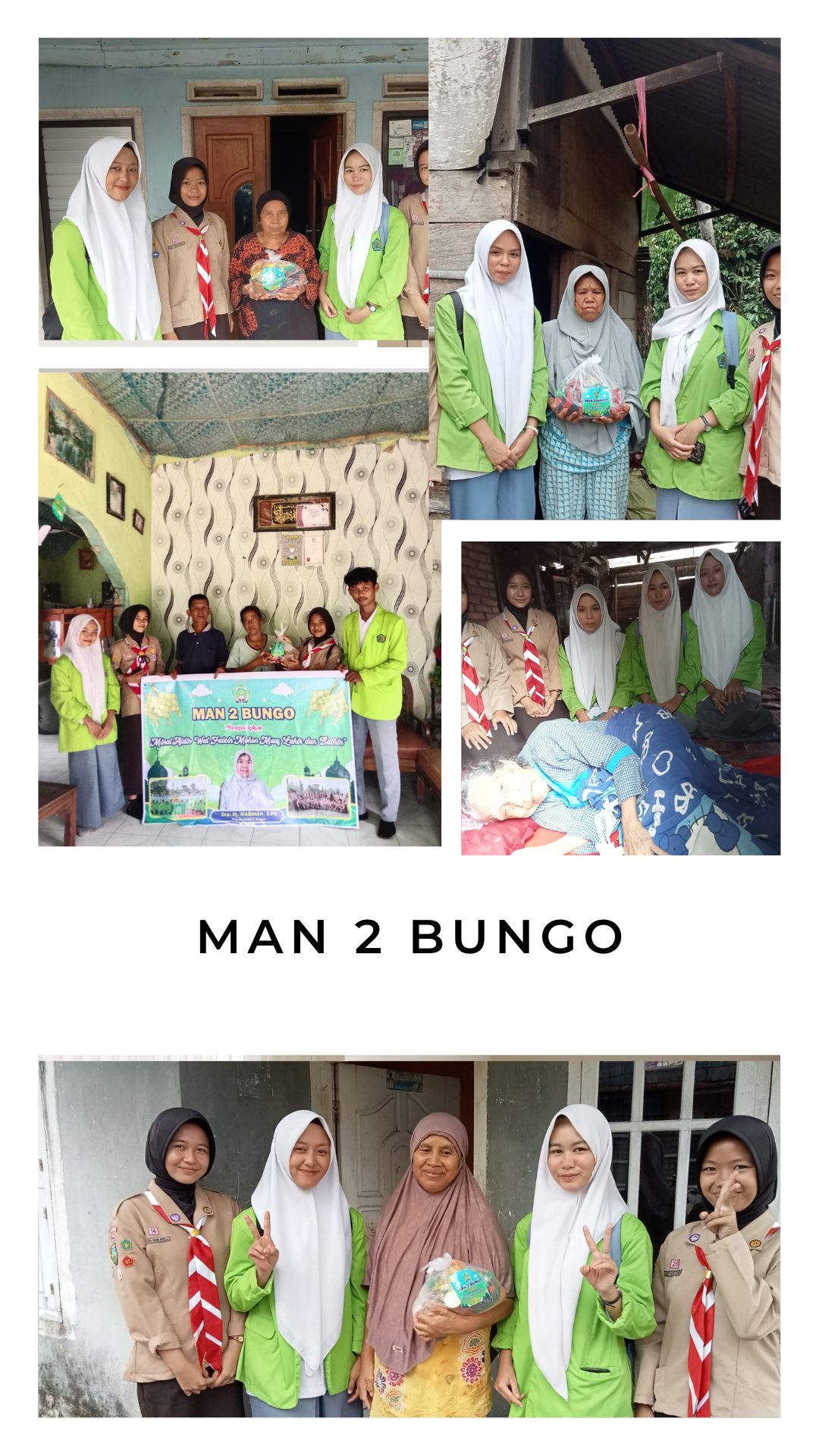 Tebar Keberkahan OSIM dan Pramuka MAN 2 Bungo Berbagi Sembako