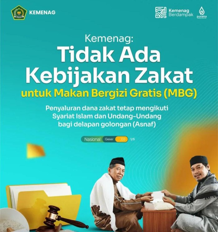 Kemenag Tegaskan Tidak Ada Kebijakan Pemanfaatan Zakat untuk Program Makan Bergizi Gratis