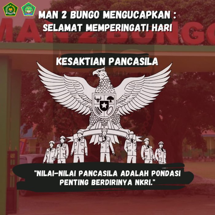MAN 2 Bungo : Selamat Hari Kesaktian Pancasila