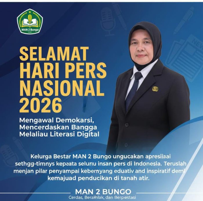 Kepala MAN 2 Bungo Ucapkan Selamat Hari Pers Nasional 9 Februari 2026