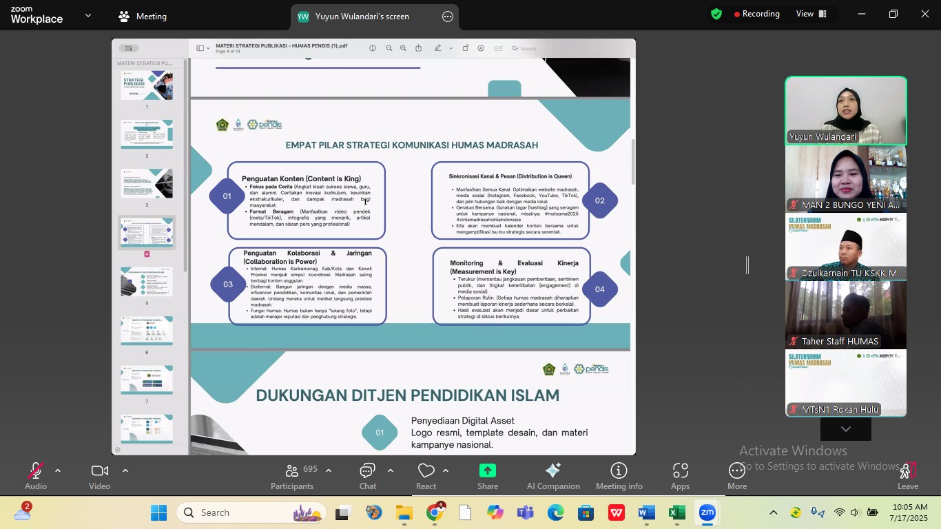 HUMAS MAN 2 BUNGO MENGIKUTI SILATURAHIM HUMAS MADRASAH NASIONAL 2025 MELALUI ZOOM METING.